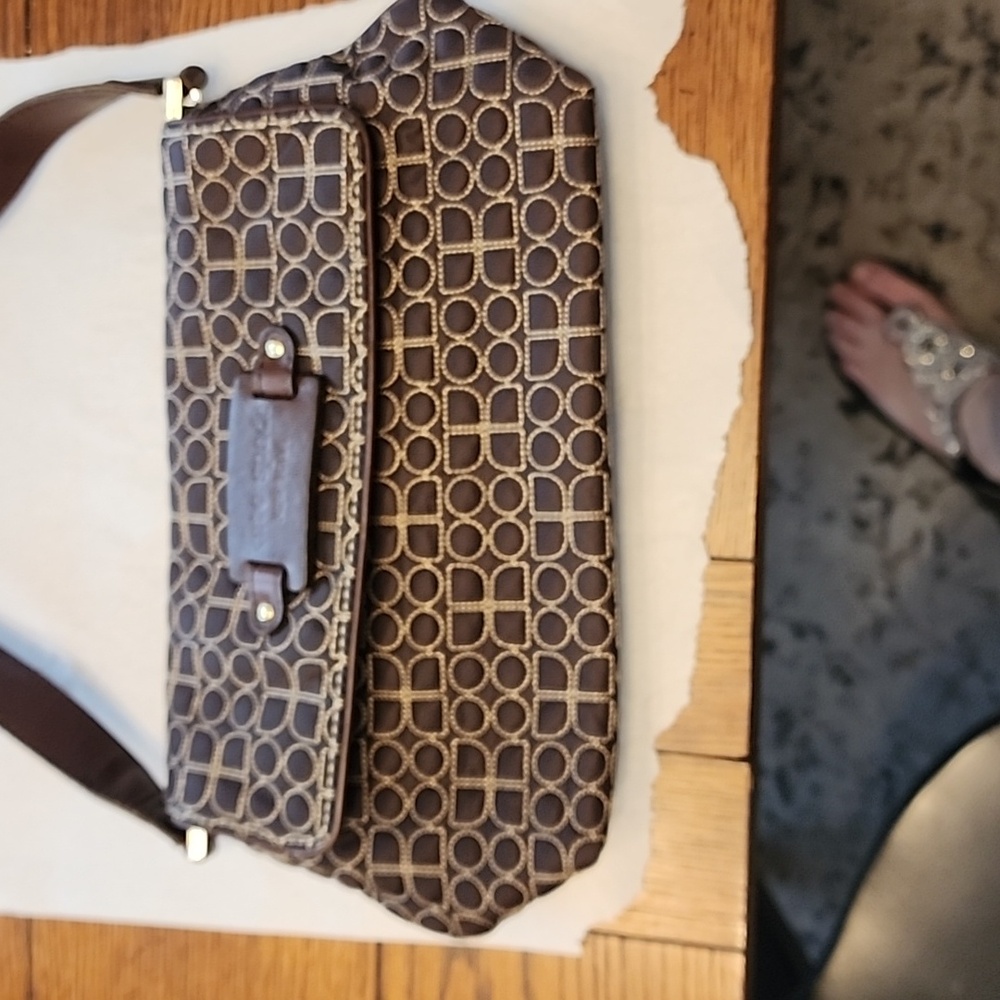 Kare spade adorable brown stitched short shoulder bag
